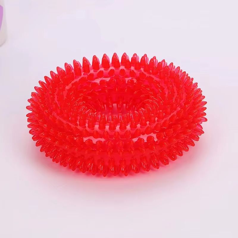 Interactive Chew Ring for Dogs with Textured Grip and Squeaker