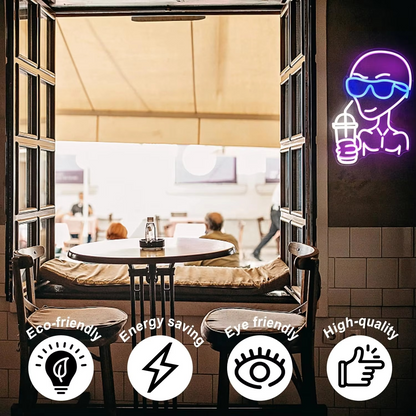 Galactic Glow LED Neon Wall Light with Easy Mounting Kit