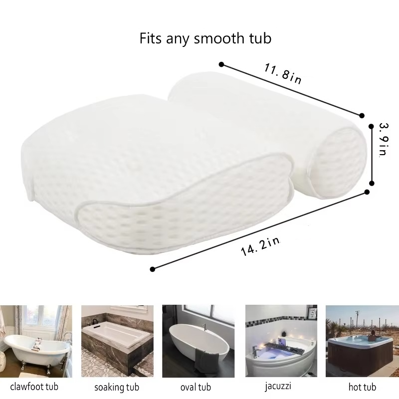 Ultimate Comfort Bath Support Pillow with Secure Suction Cups