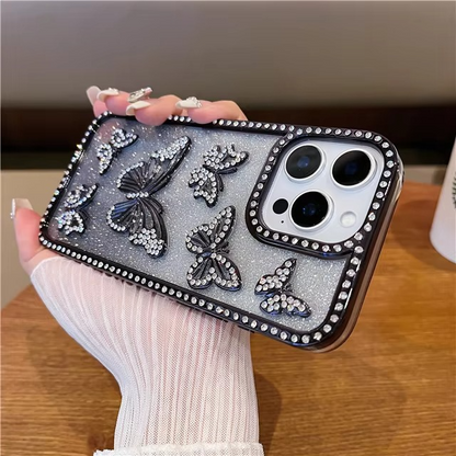 Sparkling Butterfly Phone Cover with Impact-Resistant Design