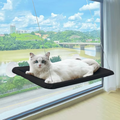 Cozy Cat Perch with Secure Suction Cups and Soft Bed, 24x12 Inches