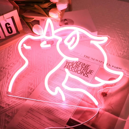 Radiant Unicorn Glow Sign with Customizable Brightness