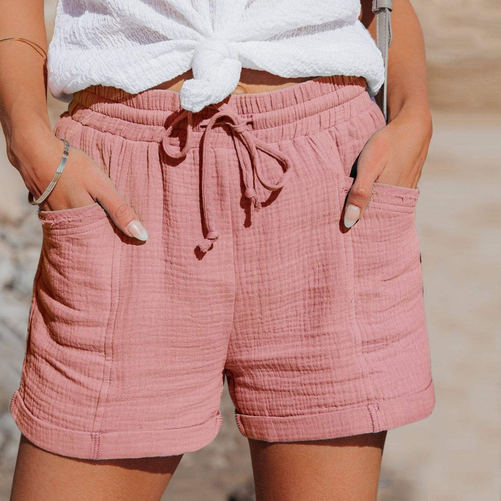 Lightweight Comfort Shorts with Adjustable Waist and Pockets