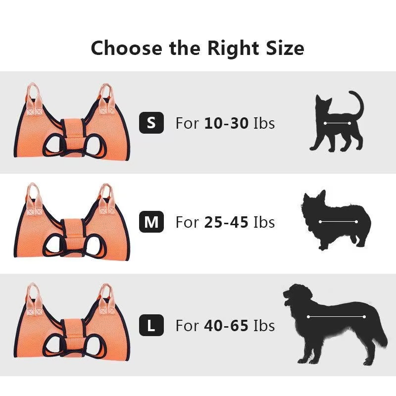 Comfortable Pet Grooming Sling with Adjustable Leg Openings