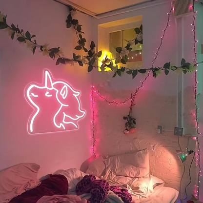 Radiant Unicorn Glow Sign with Customizable Brightness