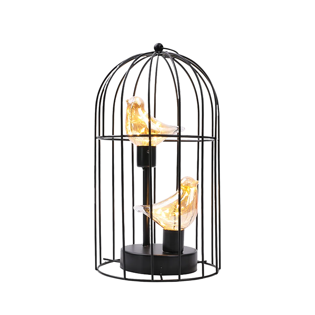 Charming LED Table Lamp with Vintage Birdcage Design