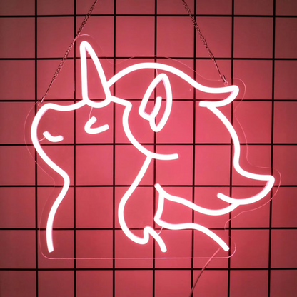 Radiant Unicorn Glow Sign with Customizable Brightness