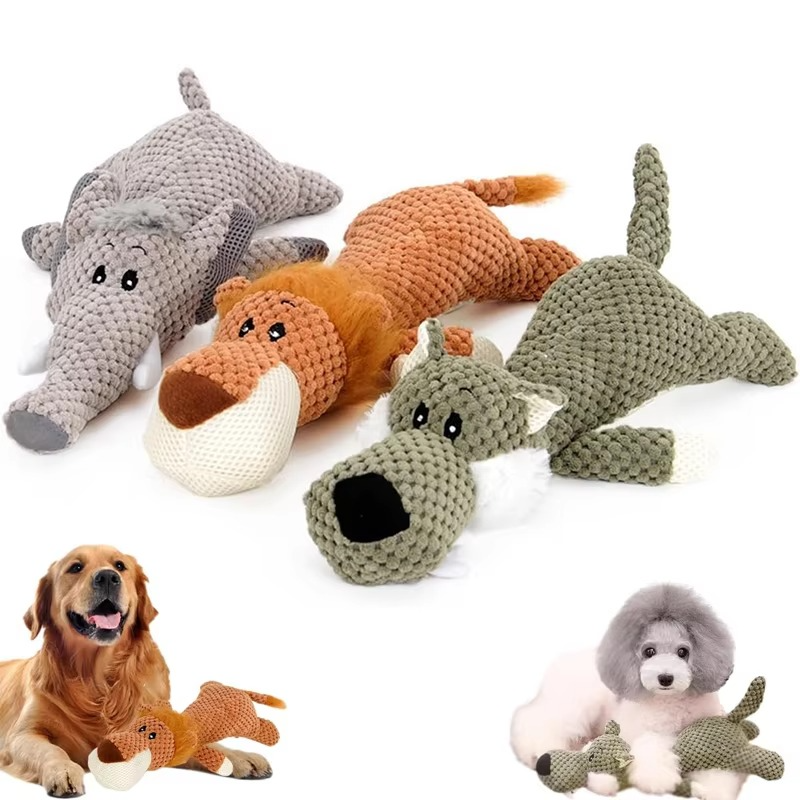 Extra-Large Plush Dog Chew Toy with Interactive Squeaker