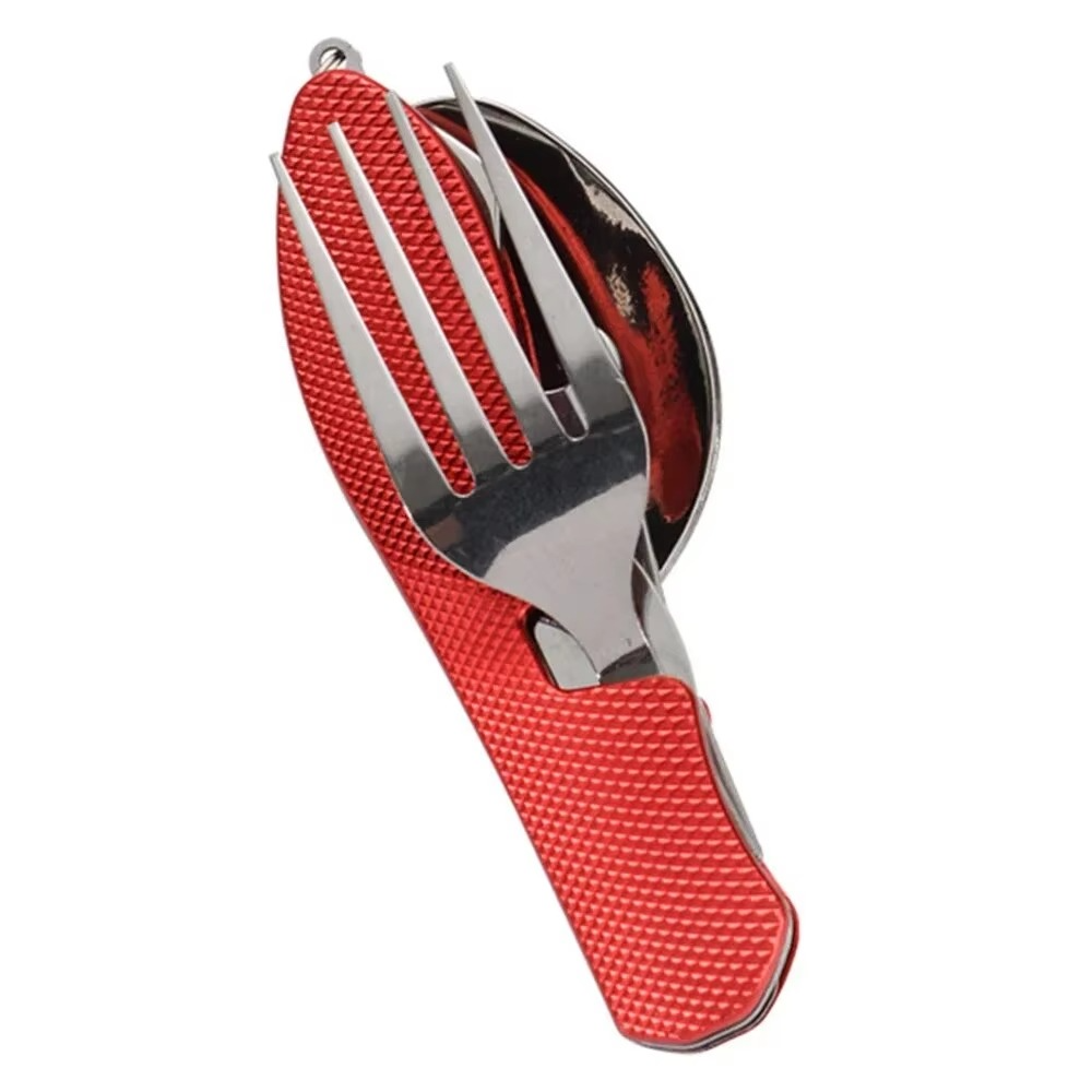 Compact Folding Outdoor Utensil Set with Stainless Steel Cutlery