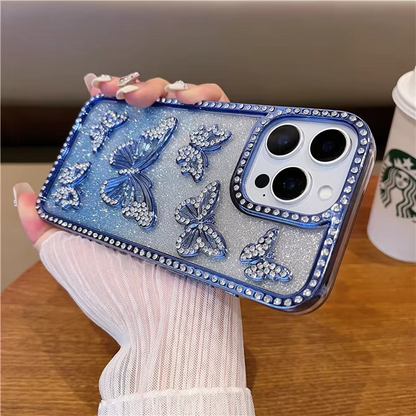 Sparkling Butterfly Phone Cover with Impact-Resistant Design