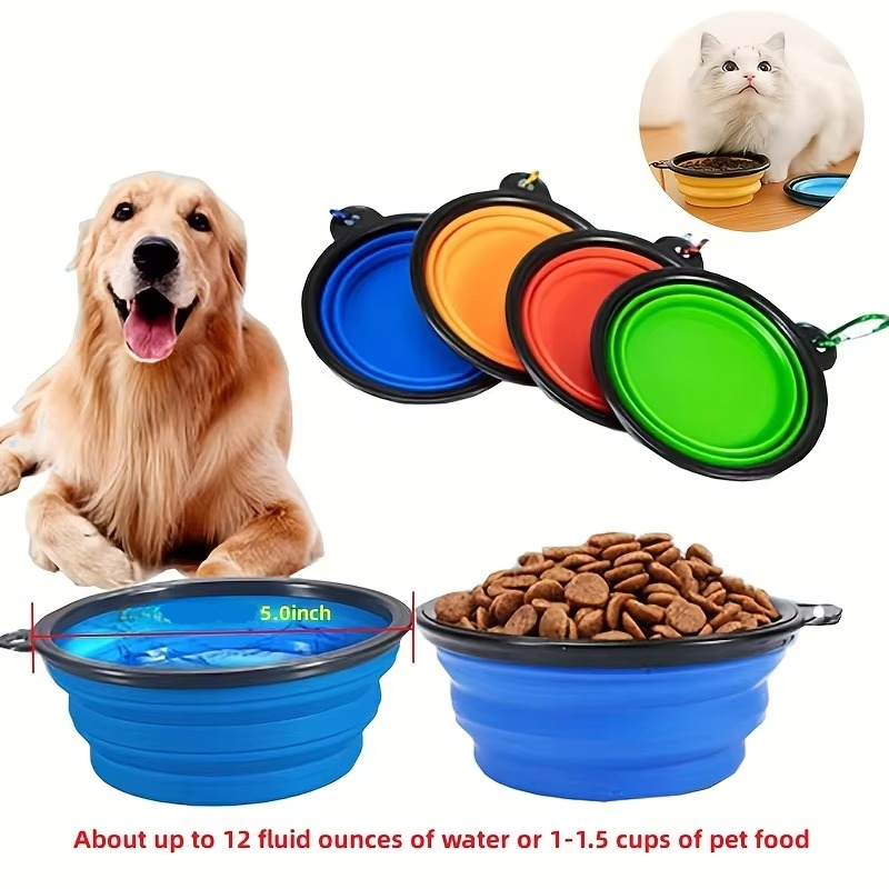 Compact Silicone Pet Dish with Space-Saving Foldable Design