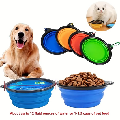 Compact Silicone Pet Dish with Space-Saving Foldable Design