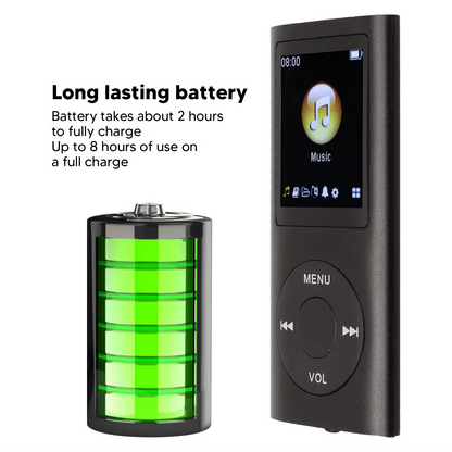 Slim Music Player with 1.8-Inch Display and High-Fidelity Sound