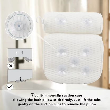 Ultimate Comfort Bath Support Pillow with Secure Suction Cups