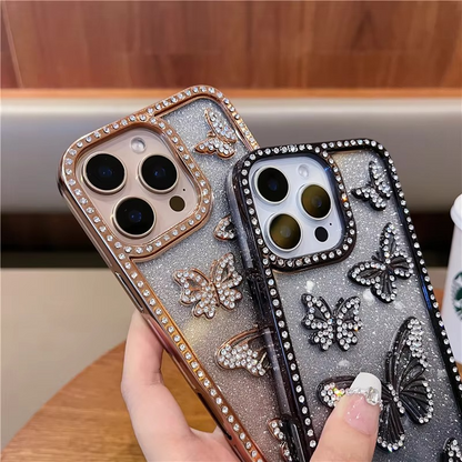 Sparkling Butterfly Phone Cover with Impact-Resistant Design