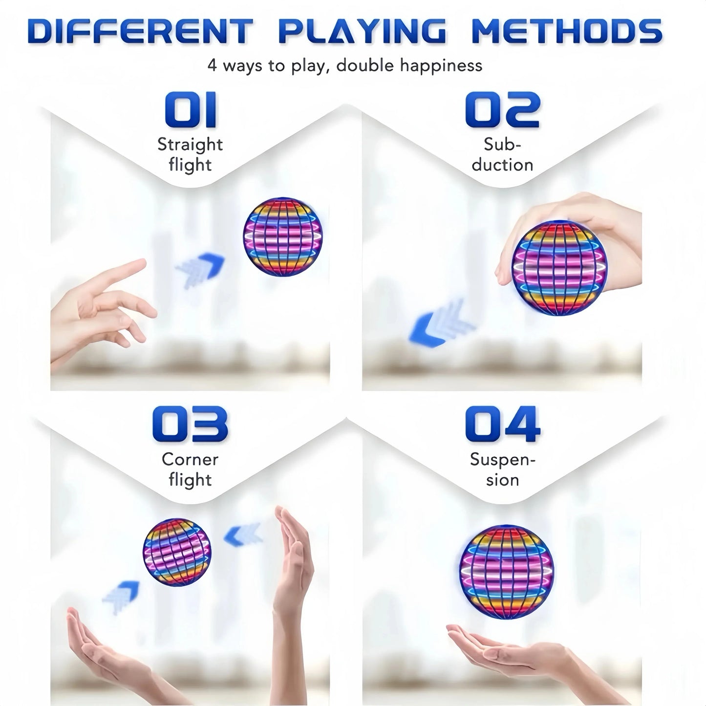 Handheld Flying Disc with LED Lights and Boomerang Flight
