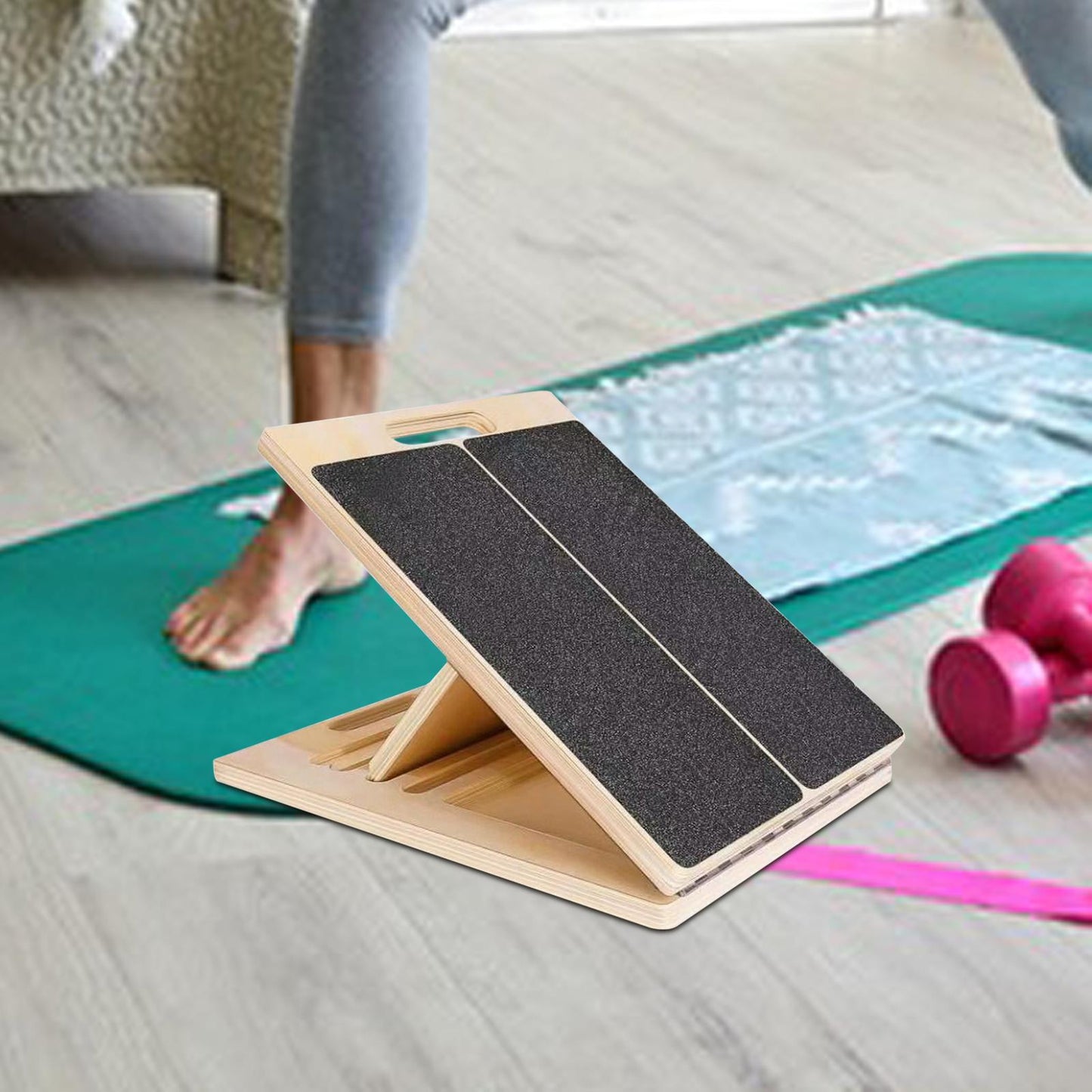 Adjustable Incline Stretch Board with Non-Slip Surface - Portable