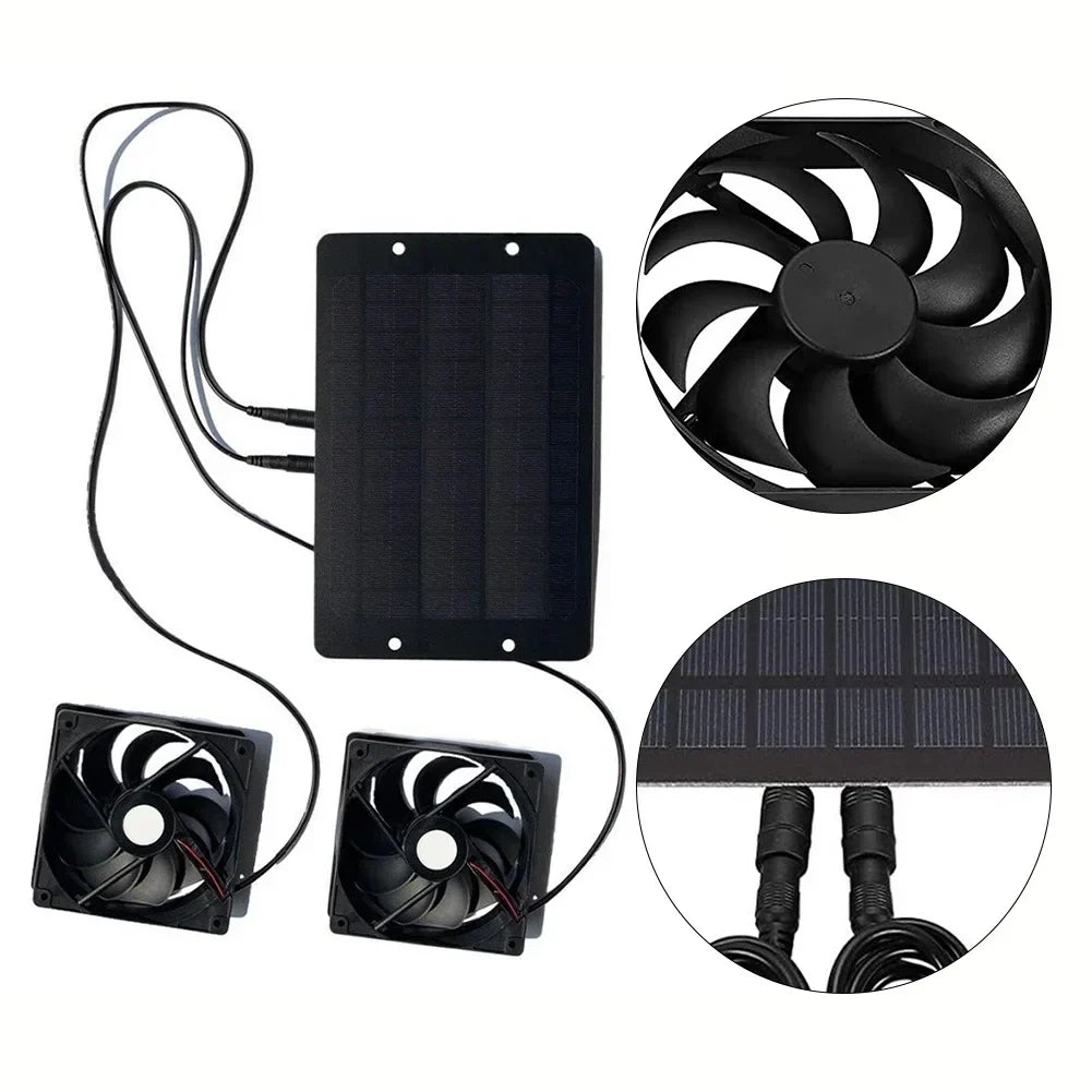 Eco-Friendly Dual Ventilation Fan System with 10W Solar Panel