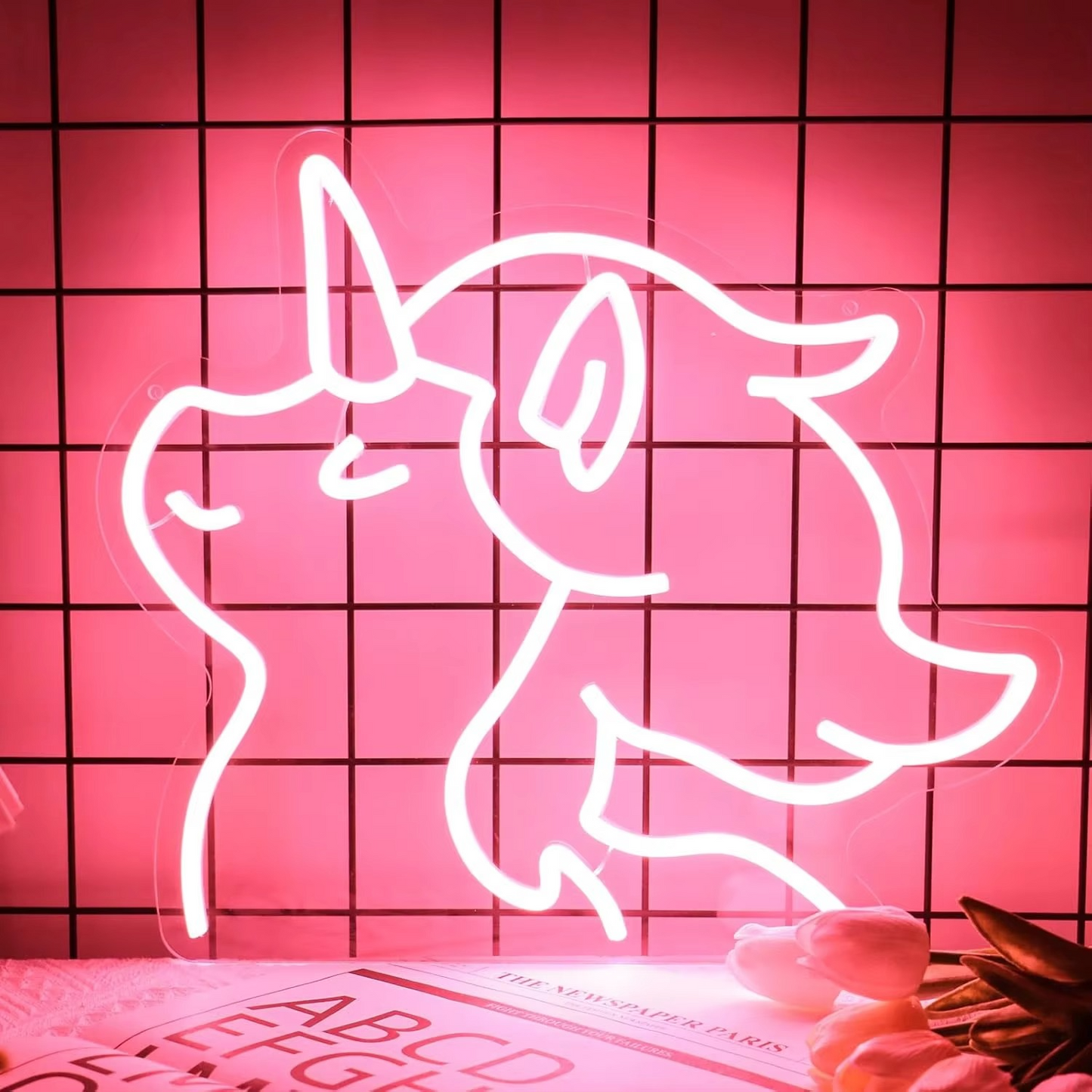 Radiant Unicorn Glow Sign with Customizable Brightness
