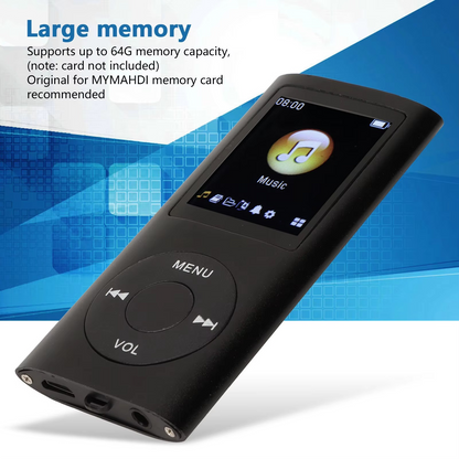 Slim Music Player with 1.8-Inch Display and High-Fidelity Sound