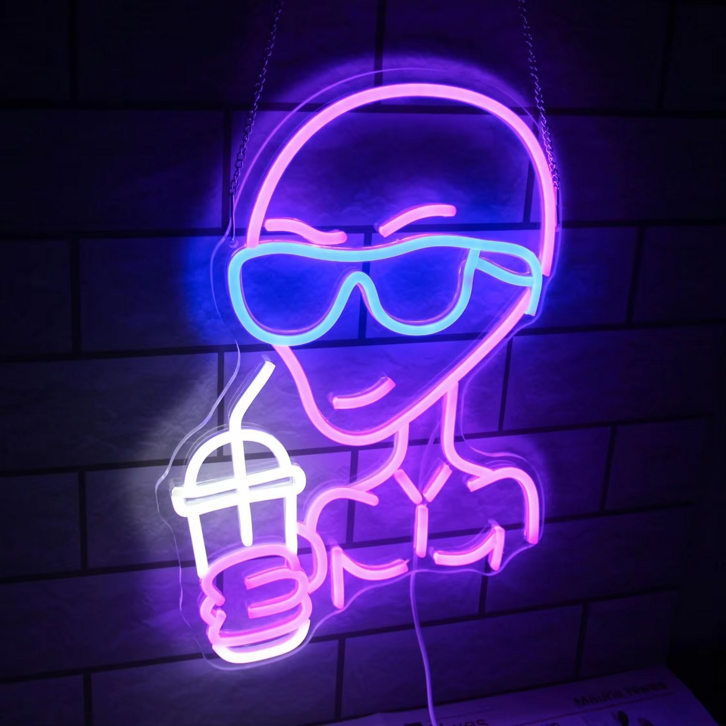 Galactic Glow LED Neon Wall Light with Easy Mounting Kit