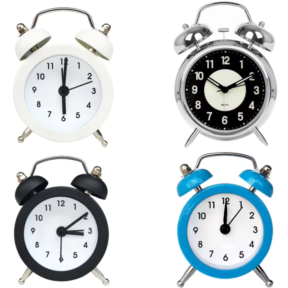 Classic Twin Bell Alarm Clock with Silent Sweep and Sturdy Frame