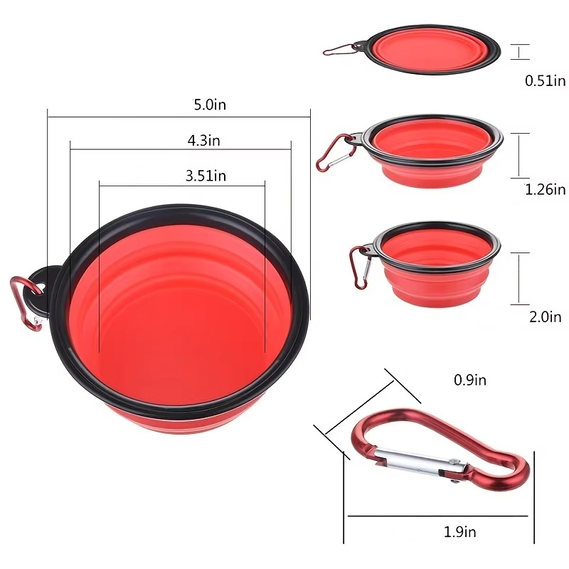 Compact Silicone Pet Dish with Space-Saving Foldable Design