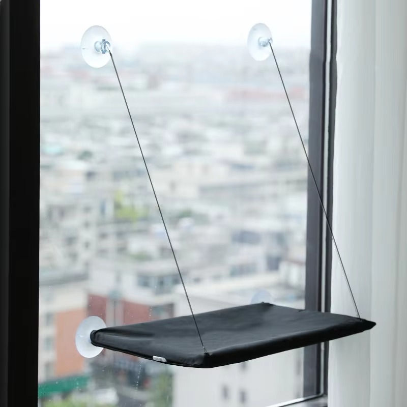 Cozy Cat Perch with Secure Suction Cups and Soft Bed, 24x12 Inches