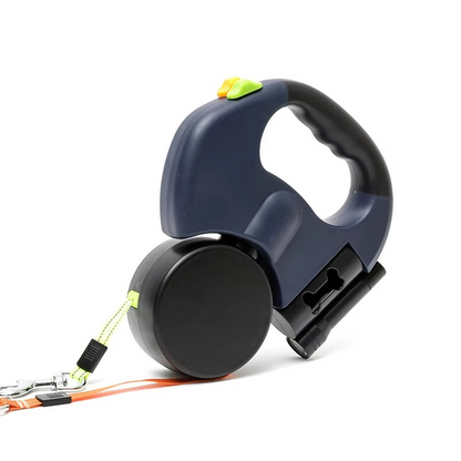 Smart Dual Dog Leash with LED Light and Waste Bag Holder