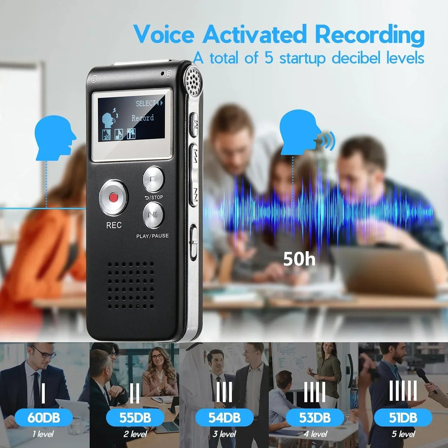 Portable Smart Voice Recorder with Instant Playback Feature