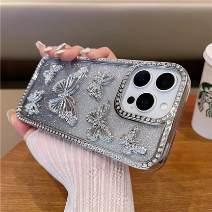 Sparkling Butterfly Phone Cover with Impact-Resistant Design