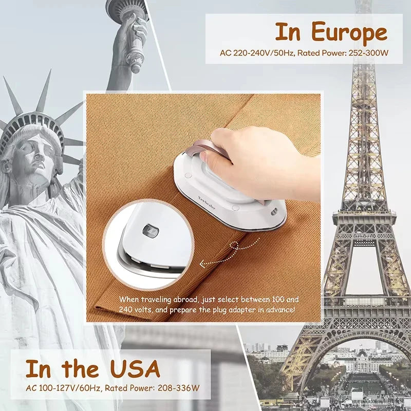Compact Travel Iron with Fast Heating and Dual Pressing Modes