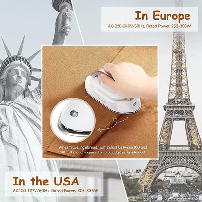 Compact Travel Iron with Fast Heating and Dual Pressing Modes