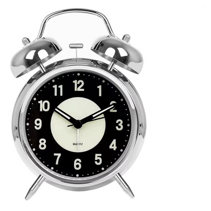 Classic Twin Bell Alarm Clock with Silent Sweep and Sturdy Frame