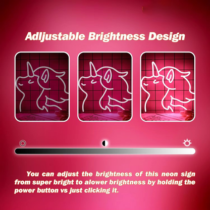 Radiant Unicorn Glow Sign with Customizable Brightness
