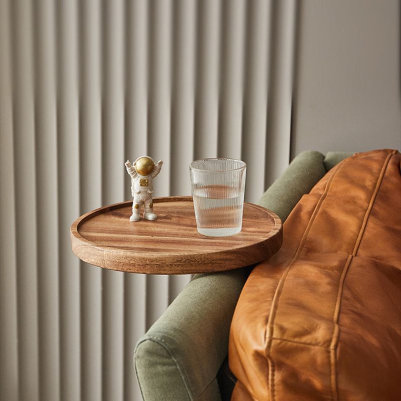 Elegant Wood Sofa Side Table with Clip-On Design