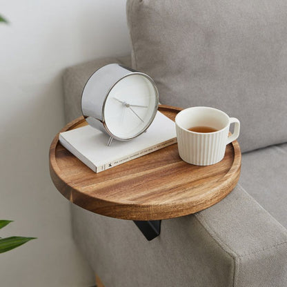 Elegant Wood Sofa Side Table with Clip-On Design