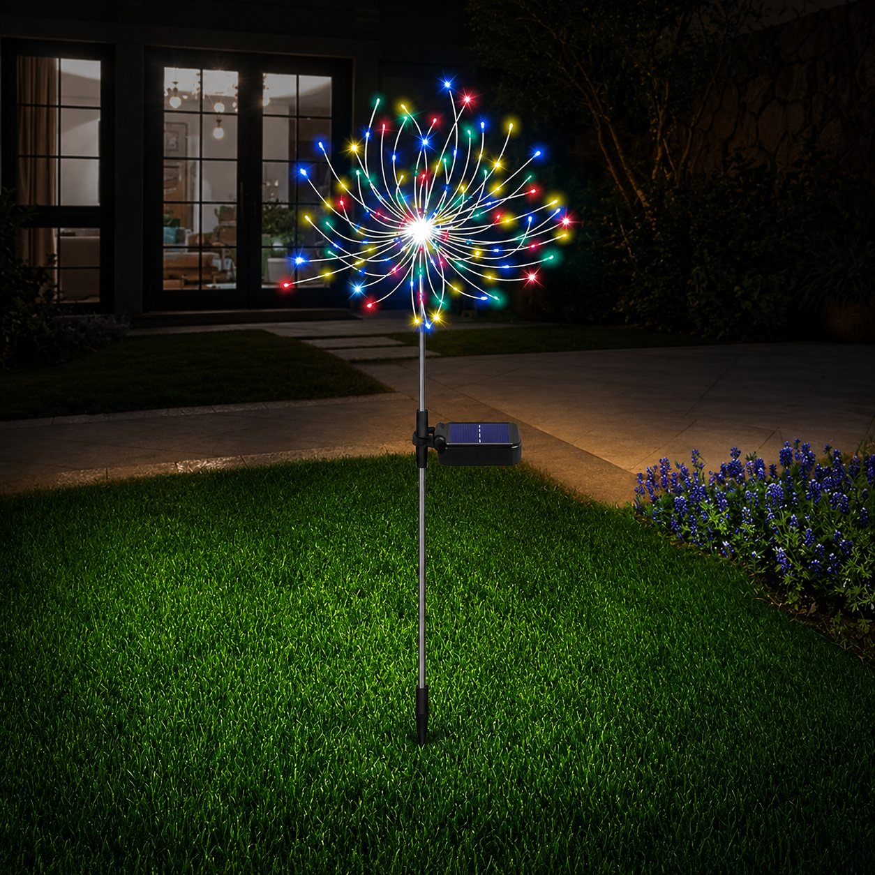 Solar-Powered Dazzle Lights with Adjustable Copper Wiring