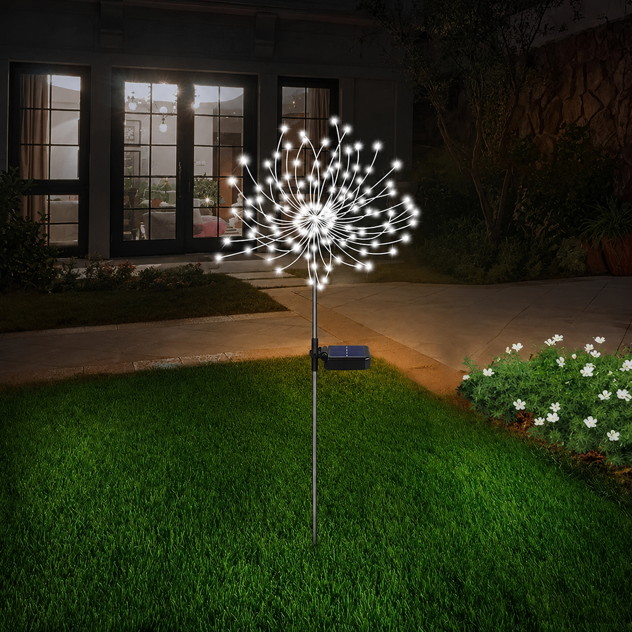 Solar-Powered Dazzle Lights with Adjustable Copper Wiring