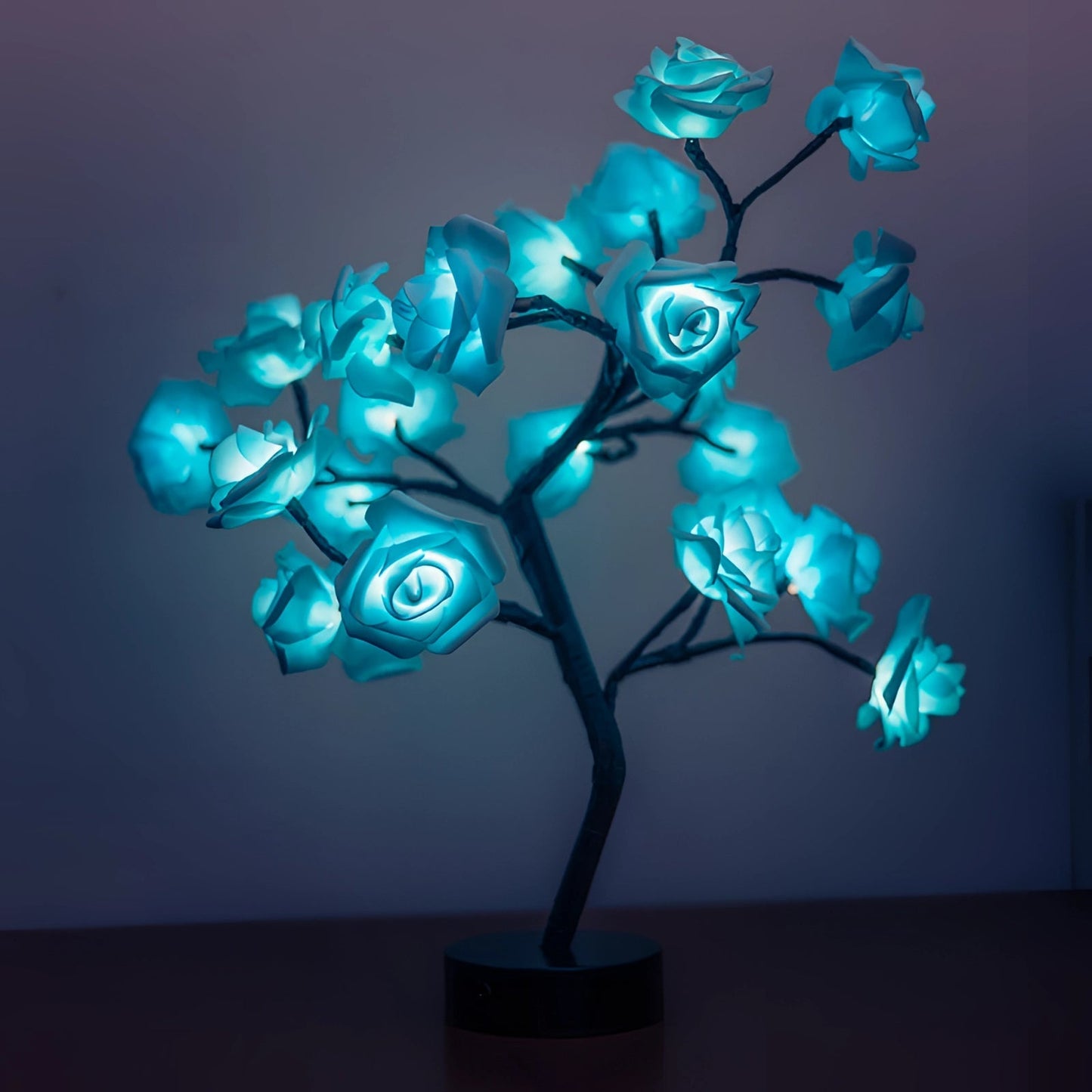 Elegant Floral LED Lamp with Metal Stand - Four Chic Colors