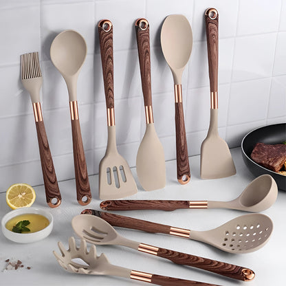 Versatile 10-Piece Silicone Cooking Utensil Collection
