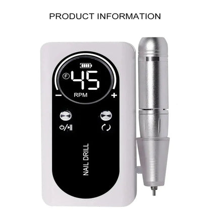 Professional Rechargeable Nail Drill with LED Speed Indicator