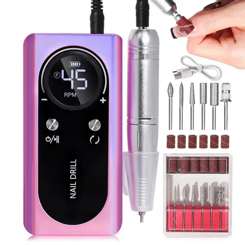 Professional Rechargeable Nail Drill with LED Speed Indicator