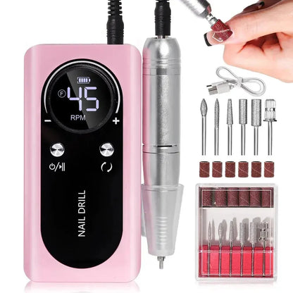 Professional Rechargeable Nail Drill with LED Speed Indicator