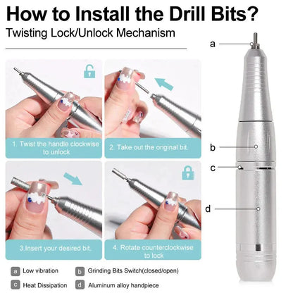 Professional Rechargeable Nail Drill with LED Speed Indicator