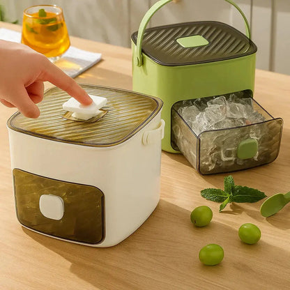 Effortless Ice Maker with Dual Trays and Secure Storage, 48 Cubes