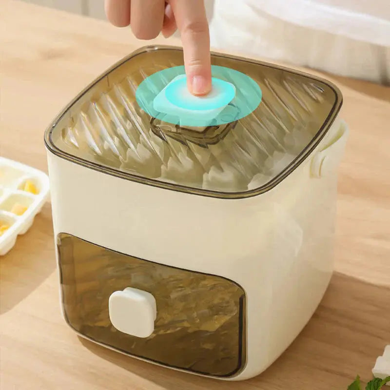 Effortless Ice Maker with Dual Trays and Secure Storage, 48 Cubes