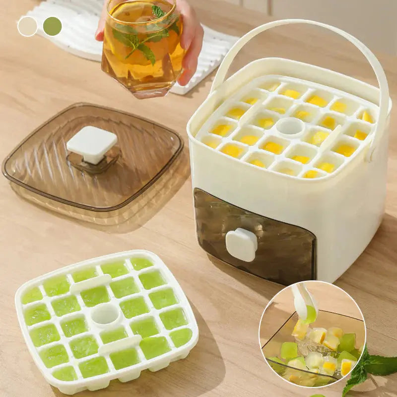 Effortless Ice Maker with Dual Trays and Secure Storage, 48 Cubes