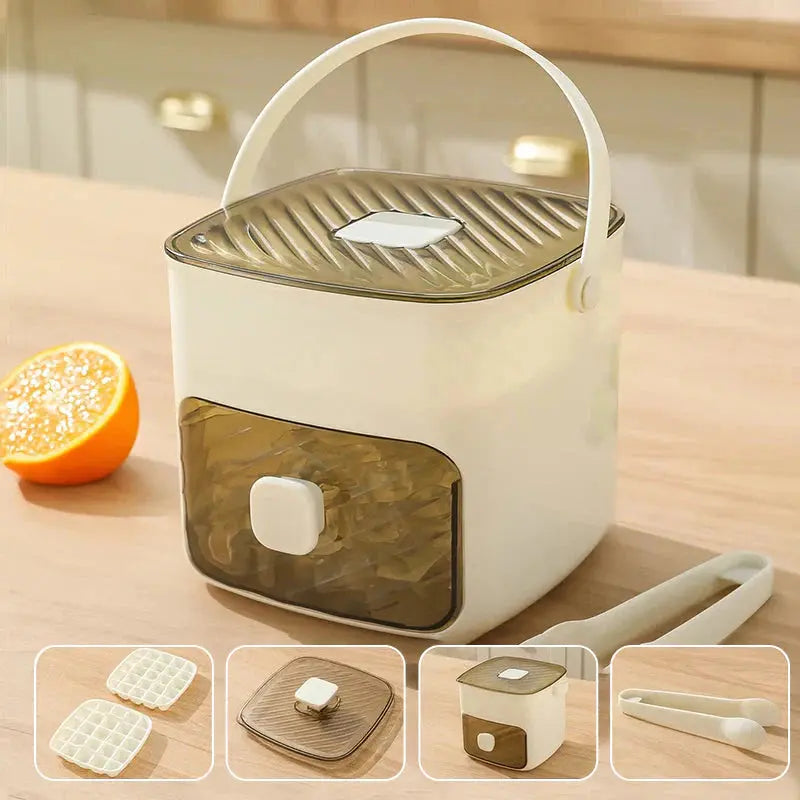 Effortless Ice Maker with Dual Trays and Secure Storage, 48 Cubes