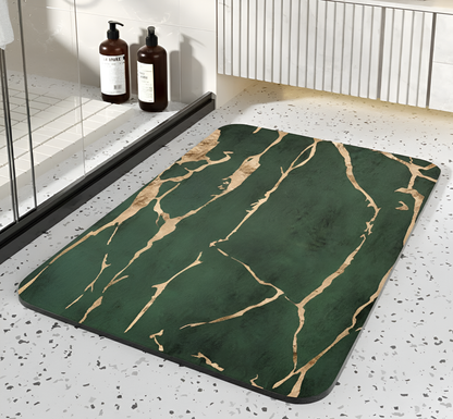 Rapid Dry Mineral Stone Bath Mat with Non-Slip Rubber Base